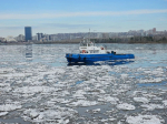 Мана вскрылась, красноярцы наблюдают за ледоходом